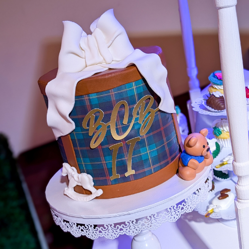 Polo Ralph Lauren bear plaid baby shower cake in Atlanta.png
