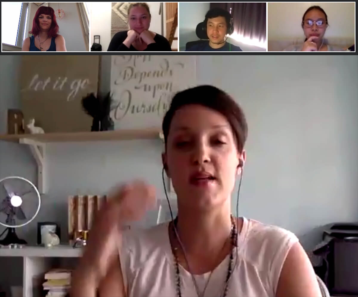 Outshinery team call (Laurie, Lucy, Phung, Tra and Bay)