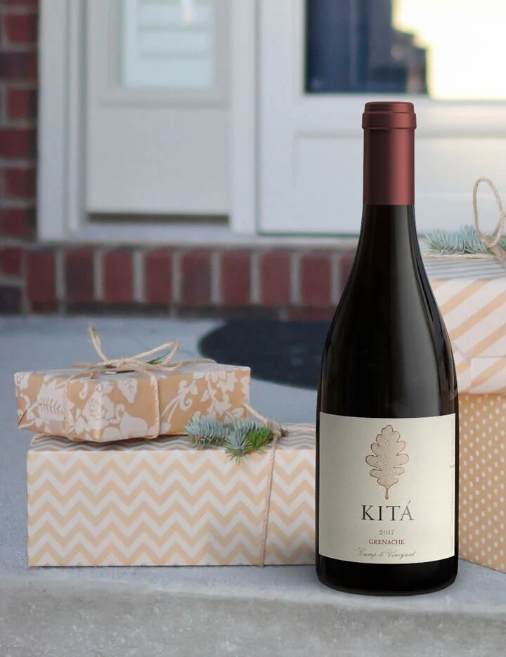 “Gift at the door” Lifestyle Image for Kita Vineyards