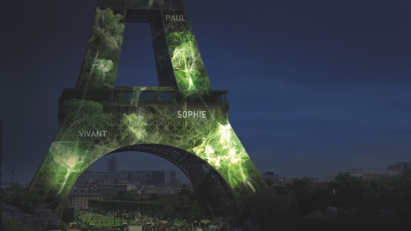 The 1heart1tree art project during COP21 in Paris. For every virtual tree bought, a real one was planted 
