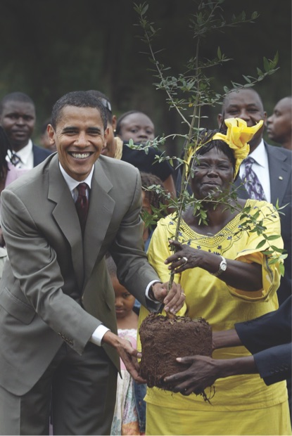 President Obama and Wangari Maathai , the founder of the GreenBelt Movement and Nobel Peace Prize Laureate