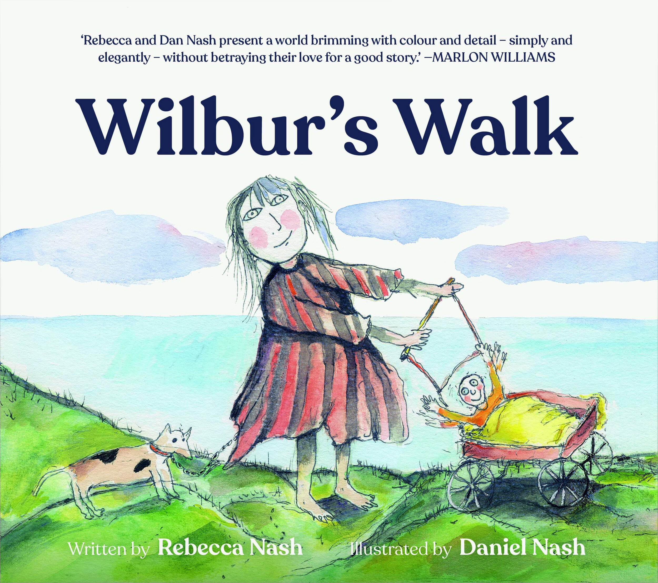  Published by Mary Egan Publishing.  Publication date: November 2021.  Wilbur and his Mama walk Wally dog by the sea. As Wally chases the pine cone and Wilbur’s buggy bounces, the birds begin to appear, firstly chattering and chirping and then gossip