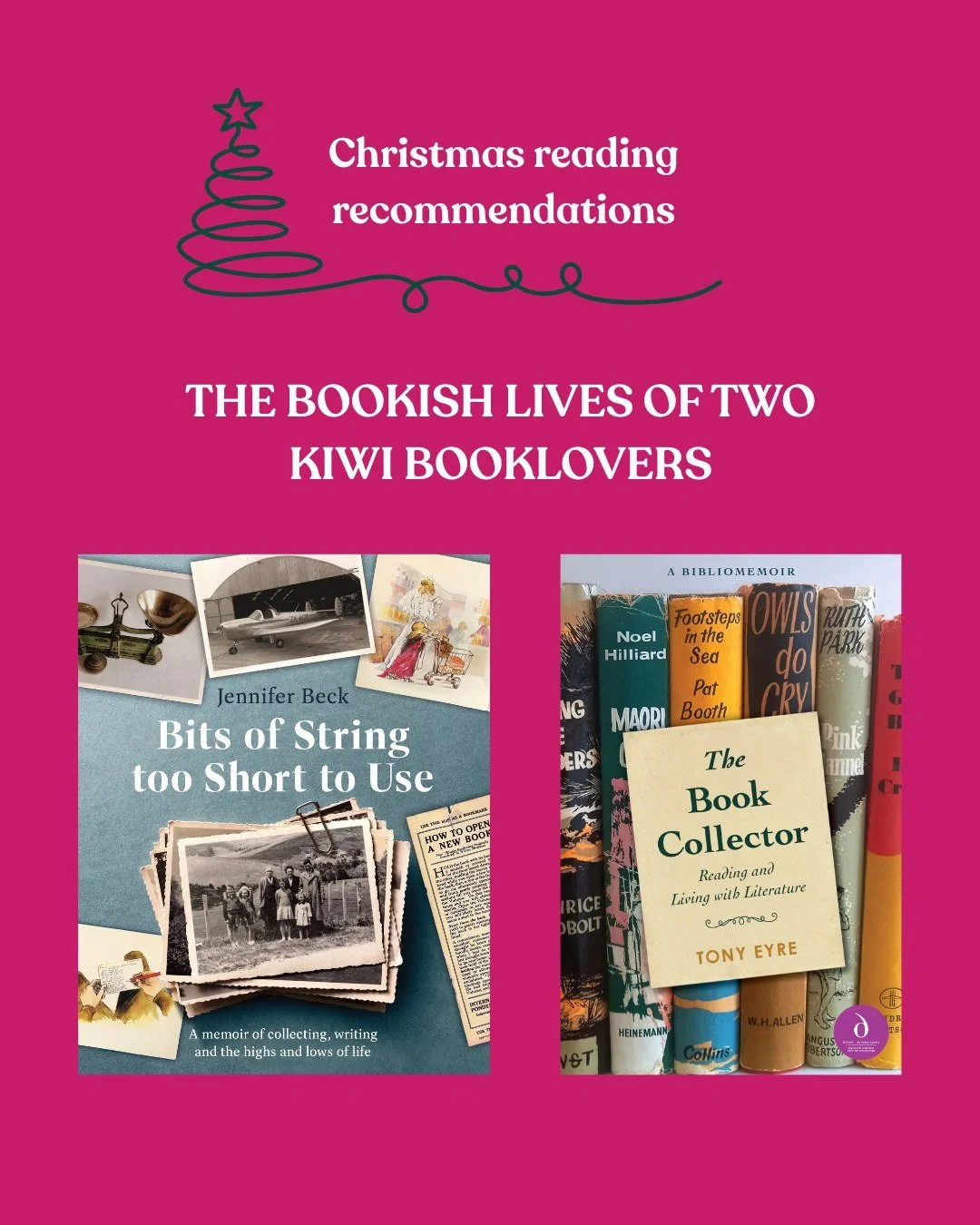 If you love books about bookish people, we have a couple of beauties: "Bits of String too Short to Use" by acclaimed NZ children's author Jennifer Beck and "The Book Collector" by Dunedin's Tony Eyre.

Here's what two reviewers sa
