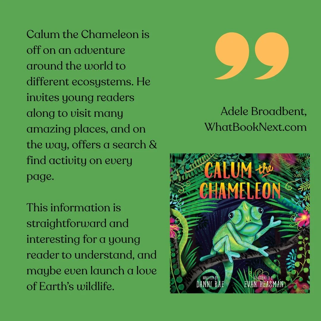 What a great way to start the New Year! A fantastic review for "Calum the Chameleon" over on one of our favourite book review websites for children's books, WhatBookNext.com.

Thanks to Adele for the prompt review! 🙏

Read the full review 