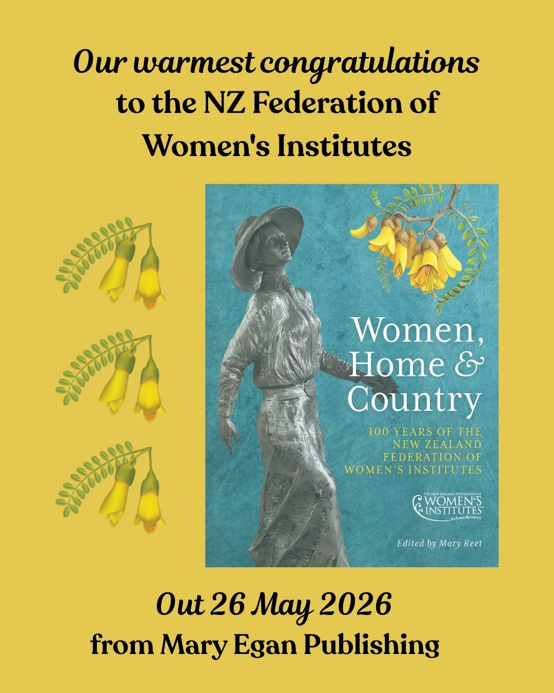 Our warmest congratulations to everyone involved with the NZ Federation of Women's Institutes on the publication of "Women, Home &amp; Country".

This book marks the centenary of the New Zealand Federation of Women&rsquo;s Institutes, celeb