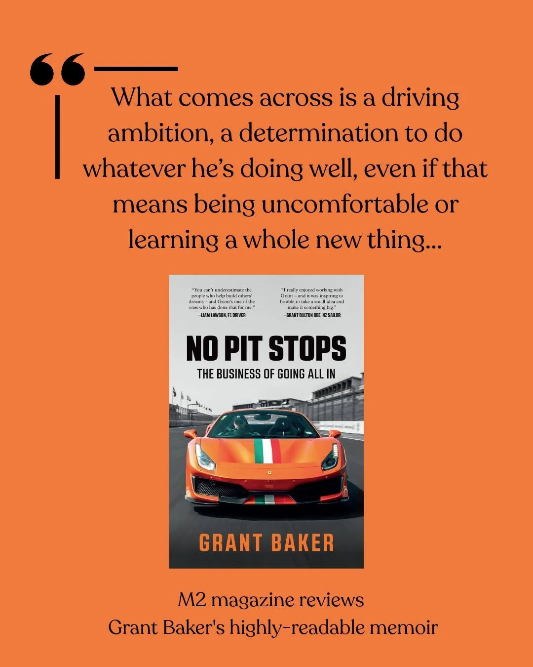 Thanks to Tim Warren and @m2_magazine for reviewing Grant Baker's highly-readable memoir, No Pit Stops.

Tim writes: It&rsquo;s not a personal guide. It&rsquo;s not a business guide. It&rsquo;s a personal business story. Grant&rsquo;s ultimate act wa