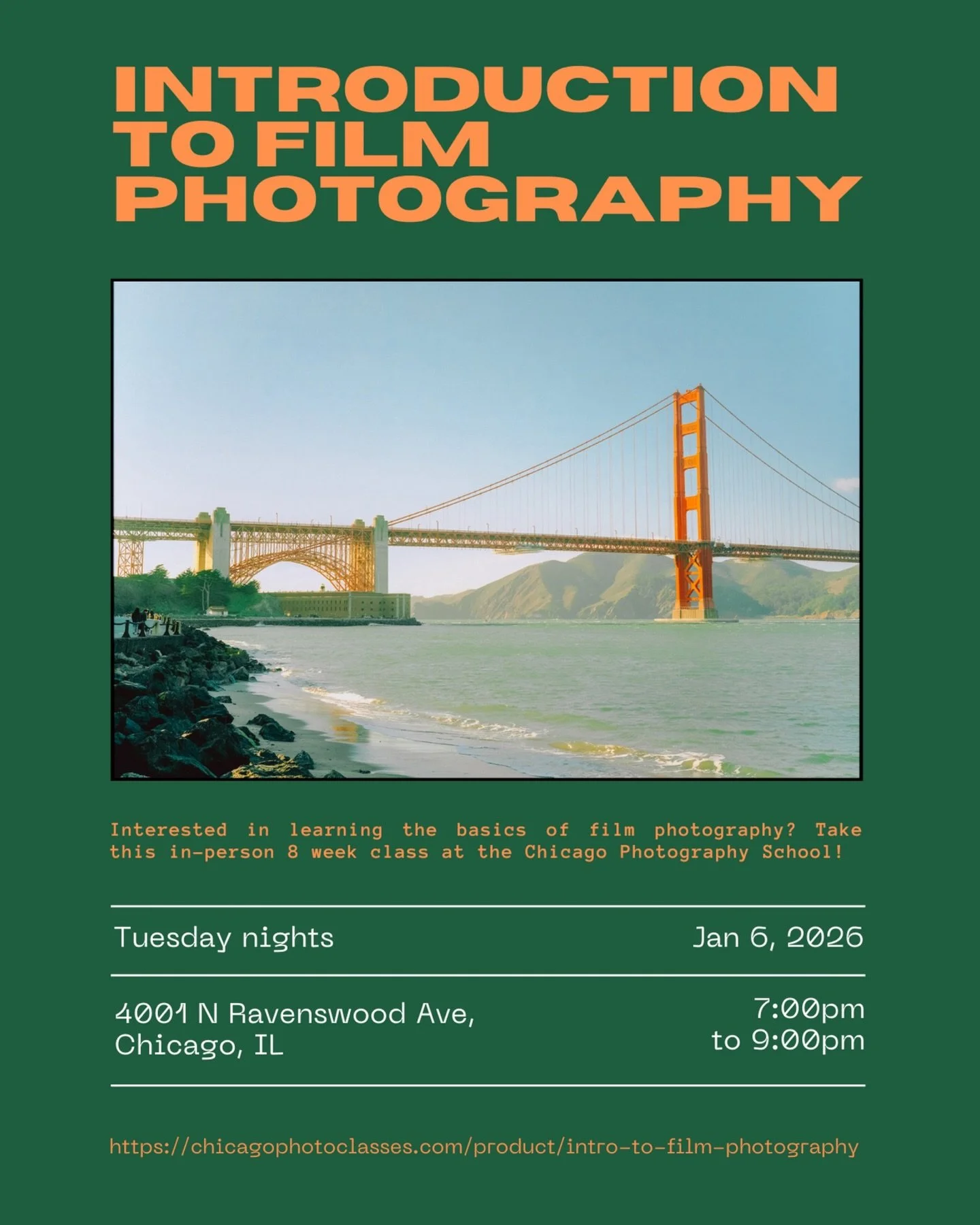 𝑯𝒆𝒍𝒍𝒐, 𝑪𝒉𝒊𝒄𝒂𝒈𝒐! ❄️ So you&rsquo;ve found your way to film photography, huh? Well, you&rsquo;re in luck&hellip;

Back by popular demand, in-person classes for Intro to Film and Intro to Film II return in 2026. Check your availability and j