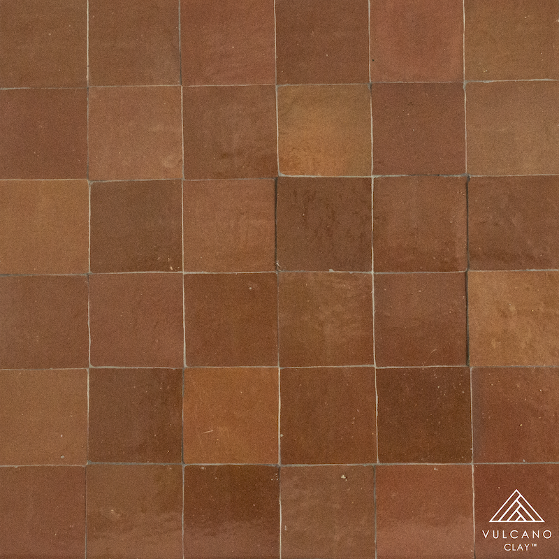 RUST Handmade Moroccan Terracotta ZELLIGE Tile — VULCANO