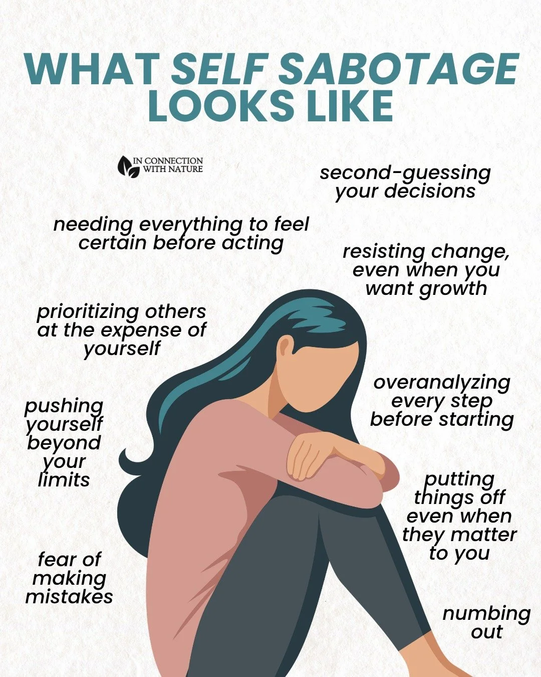 Self-sabotage shows up in many different ways, often in subtle patterns that feel normal, logical, or even responsible. 

What makes self-sabotage so complex is that it often isn&rsquo;t intentional. It&rsquo;s usually rooted in fear, past experience