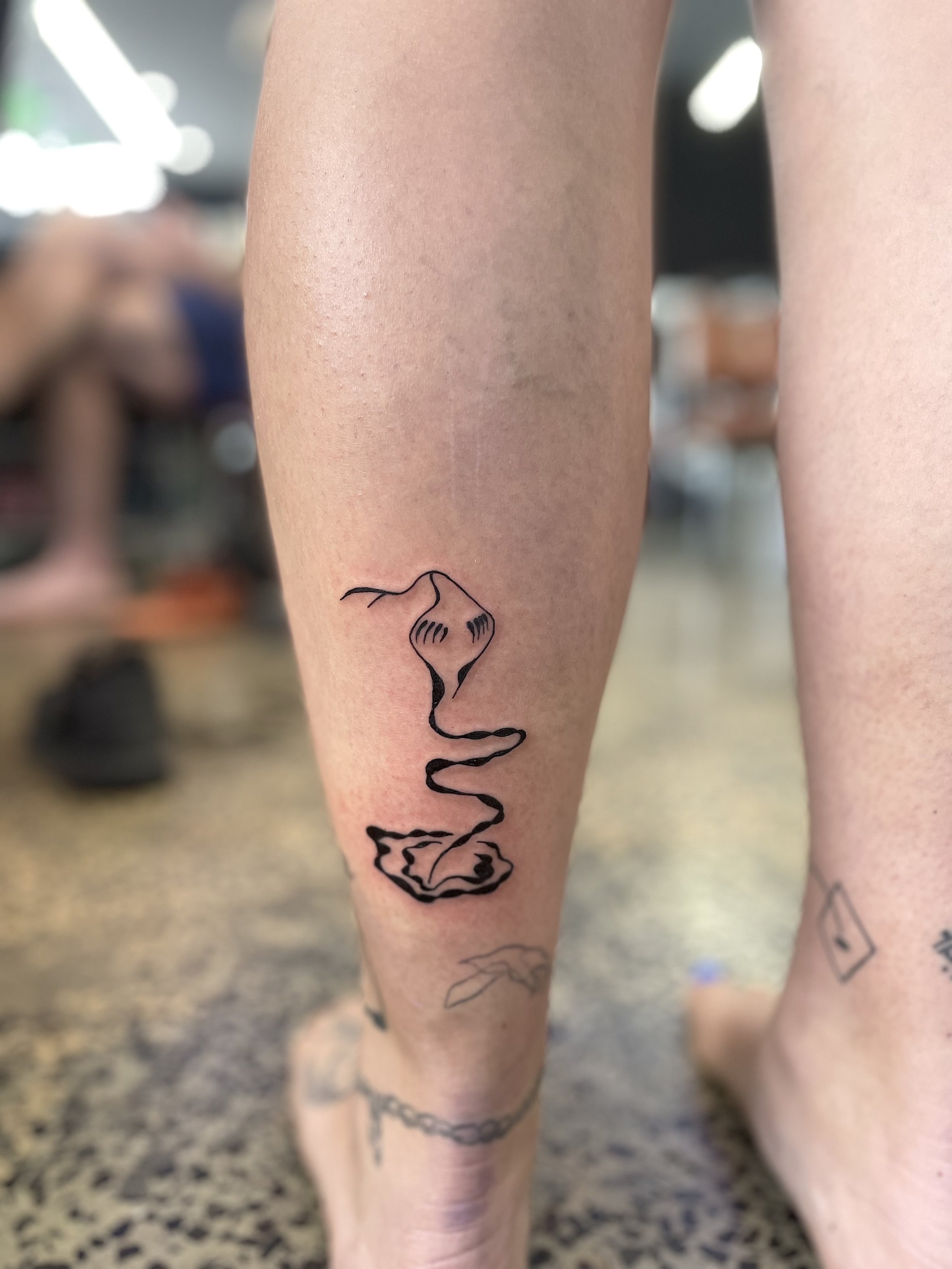 Minimalist Motorcycle Shock by Steve at Edinburgh Ink Scotland  r tattoos