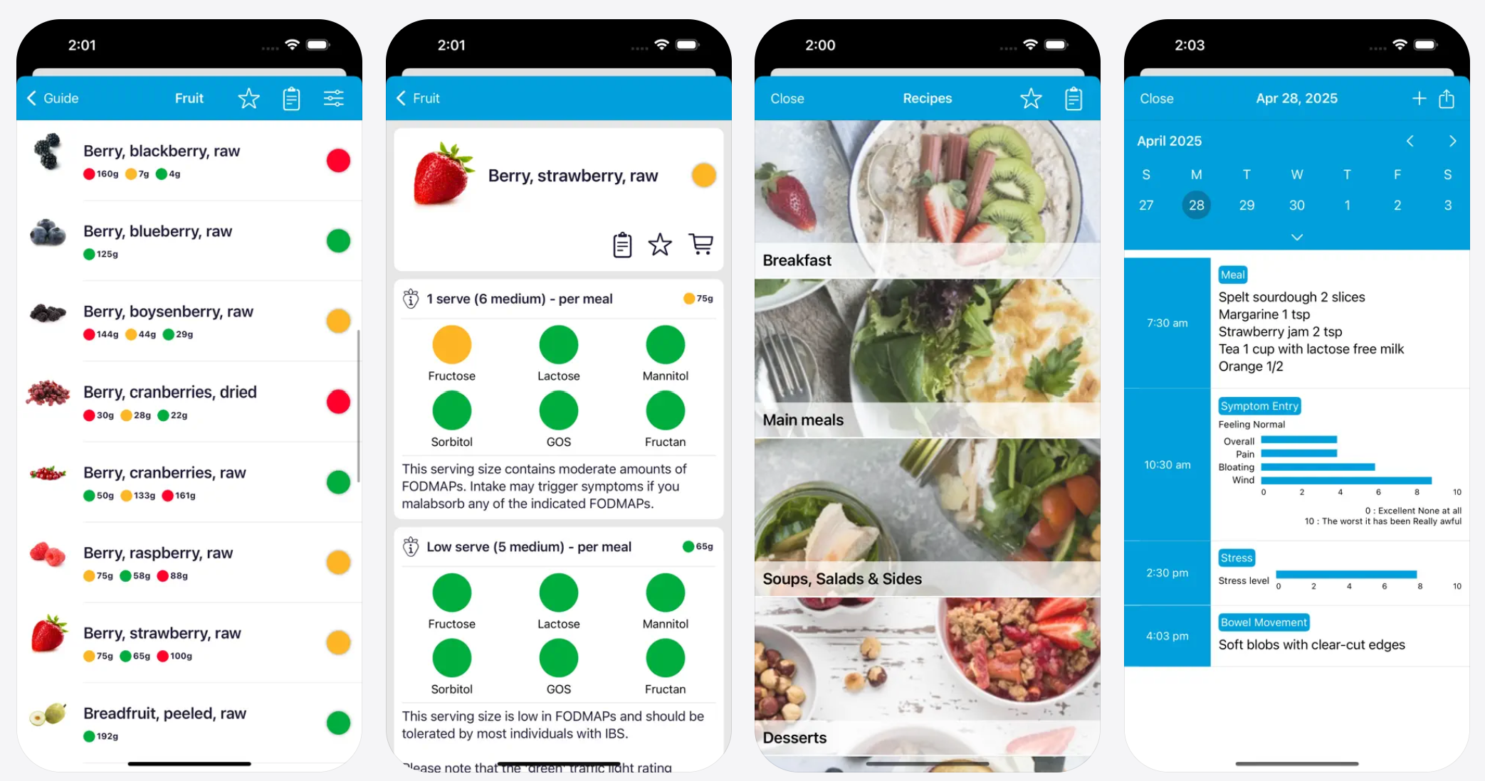 Monash University FODMAP Diet app review displaying the clinical ingredient database and traffic-light safety system for food triggers.