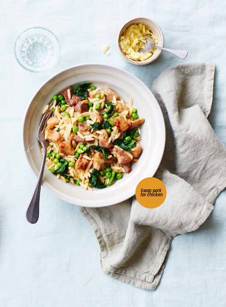 Orzo, Pork and Peas — Tiny Budget Cooking