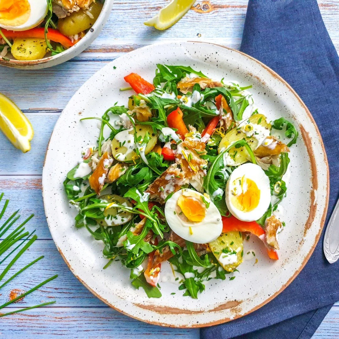 Low FODMAP Smoked Mackerel and Potato Salad Recipe: Dietitian Approved
