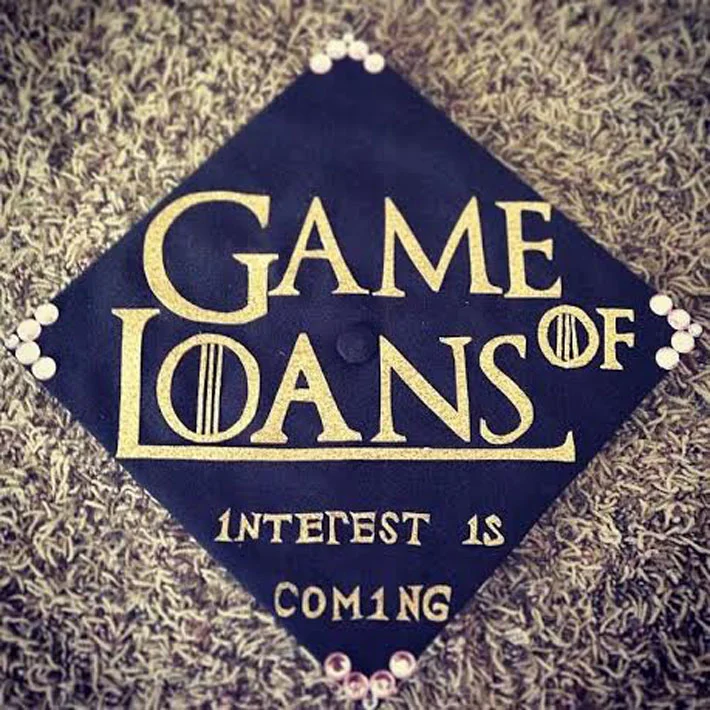 Senior film studies major Lindsay Strach parodies the television show “Game of Thrones” with her graduation cap.Photo courtesy Lindsay Strach.