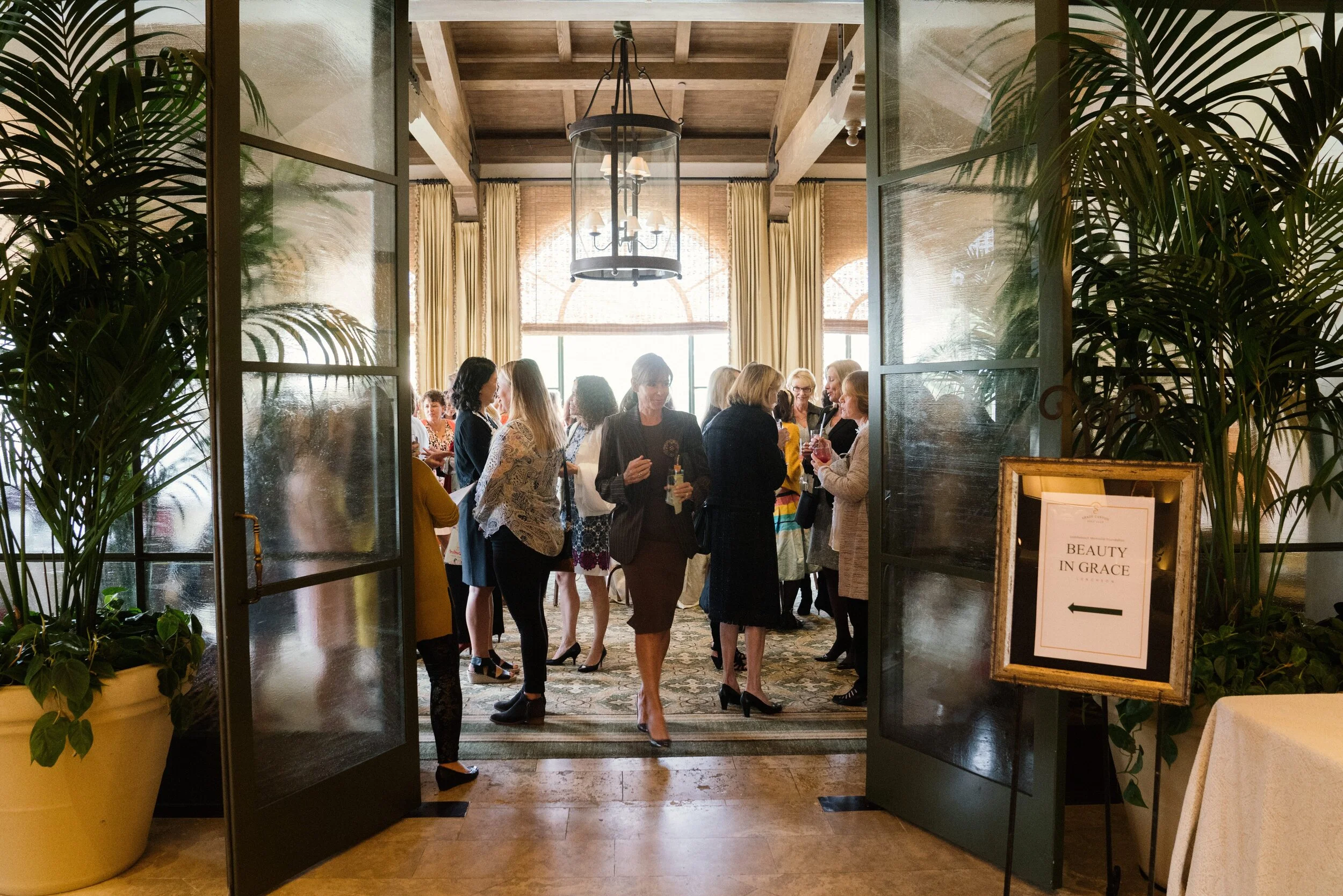 Guests at the luncheon entrance | Credit Paul Gero