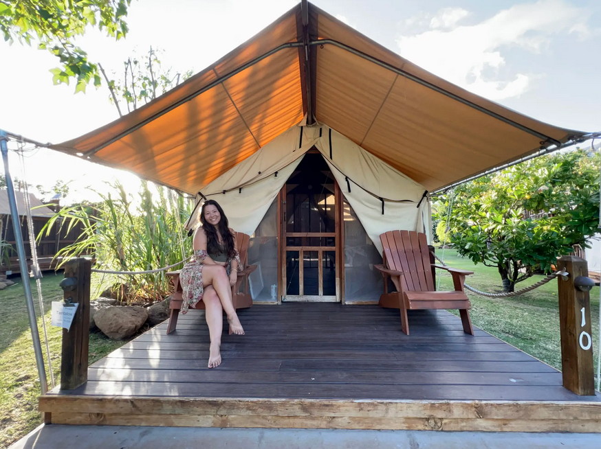 I paid $150 to sleep in a 260-square-foot 'tentalow' on a Hawaiian beach. Next time, I'll return with a bigger group