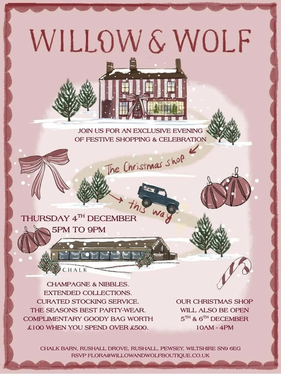 Next stop is Chalke Barn, Wiltshire this coming Thursday evening and Friday and Saturday where we are joining the fabulous Willow &amp; Wolf. A perfect time to nail your Christmas shopping and be house/ guest ready! 🥂🎀🎁 Look forward to seeing you 