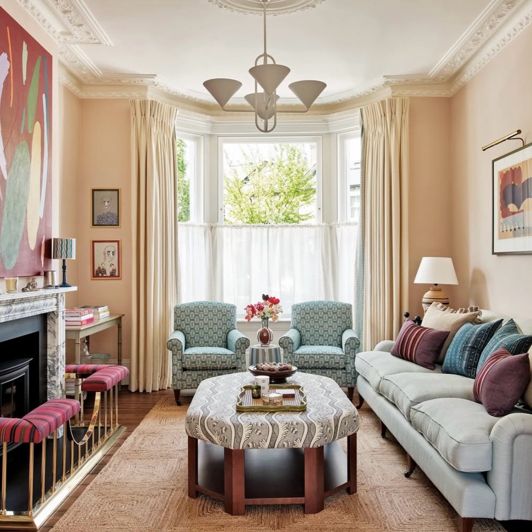 A classic London townhouse, softened with colour, texture and light.

Our natural jute rug the Robertson, grounds the room &mdash; adding warmth beneath colourful, layered textiles and timeless detailing.

These rugs are surprisingly soft underfoot, 