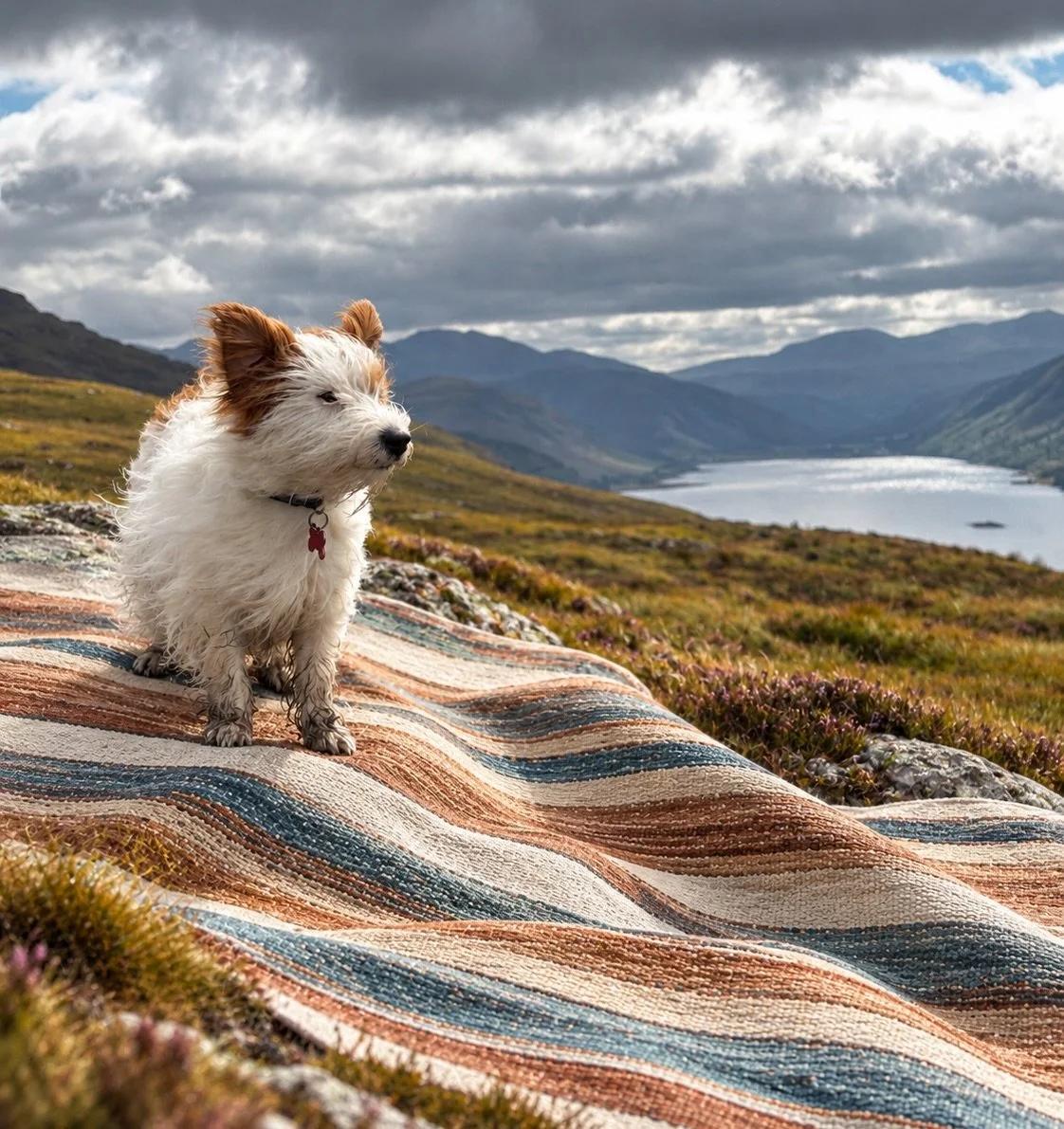 Meet Highland Stripe. 🏔️ 

This one makes me think of home &mdash; the Scottish Highlands and the beautiful landscapes I grew up around. I love the flecks of colour in the wool, the texture and the simplicity of the stripe.

100% wool, handwoven and