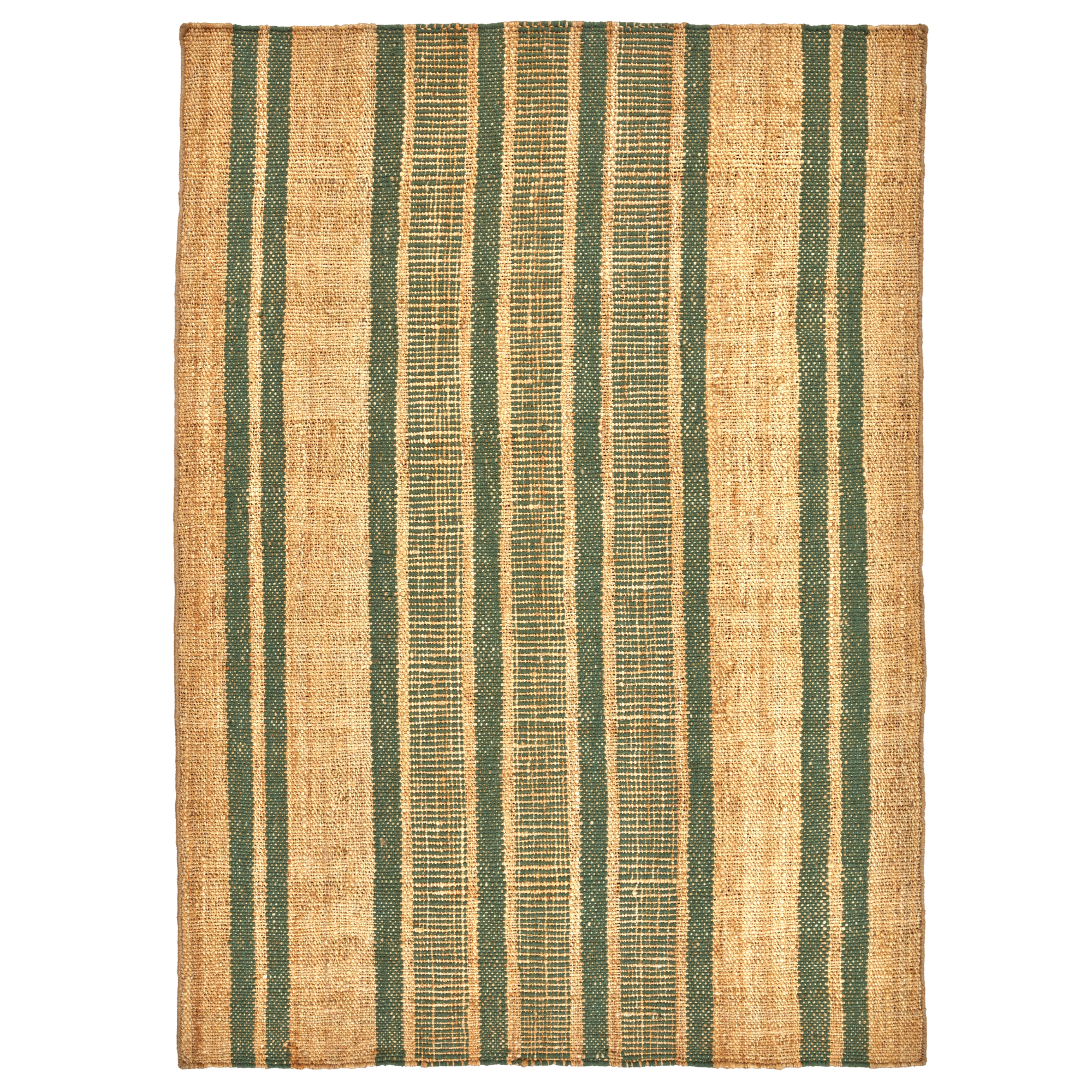 Shore Stripe - Jute and Wool -Green