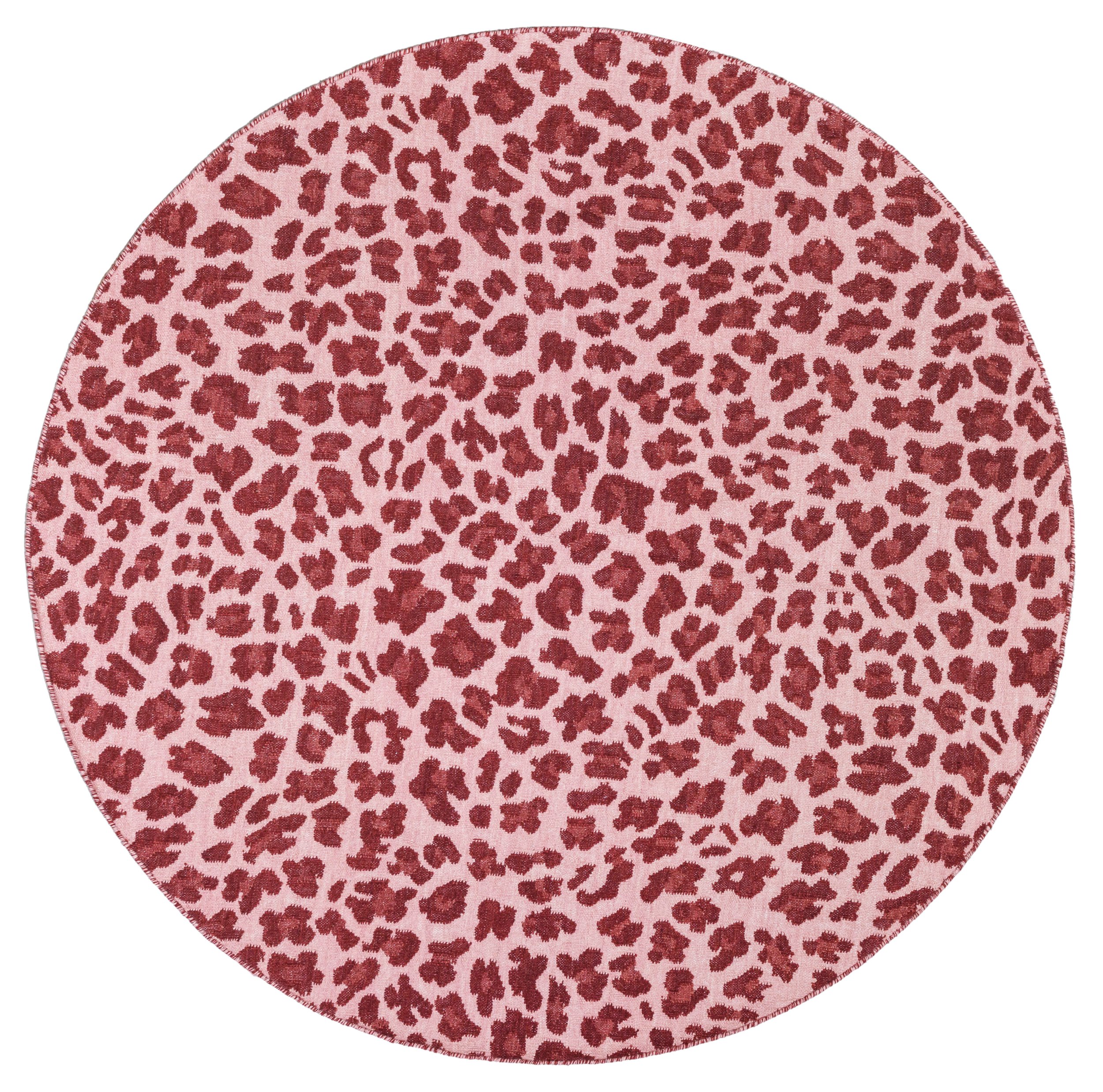 Round Leopard Claret Pink