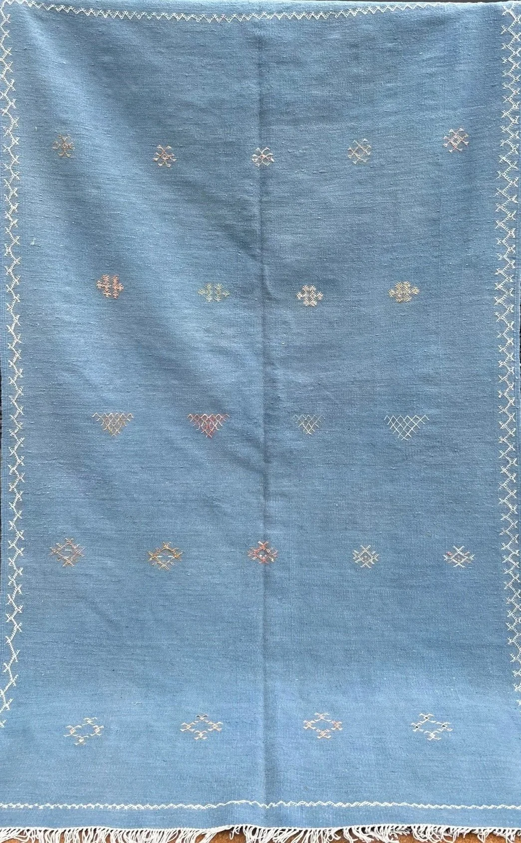 Akhnif Kilim- Blue, 246 x 150 cms