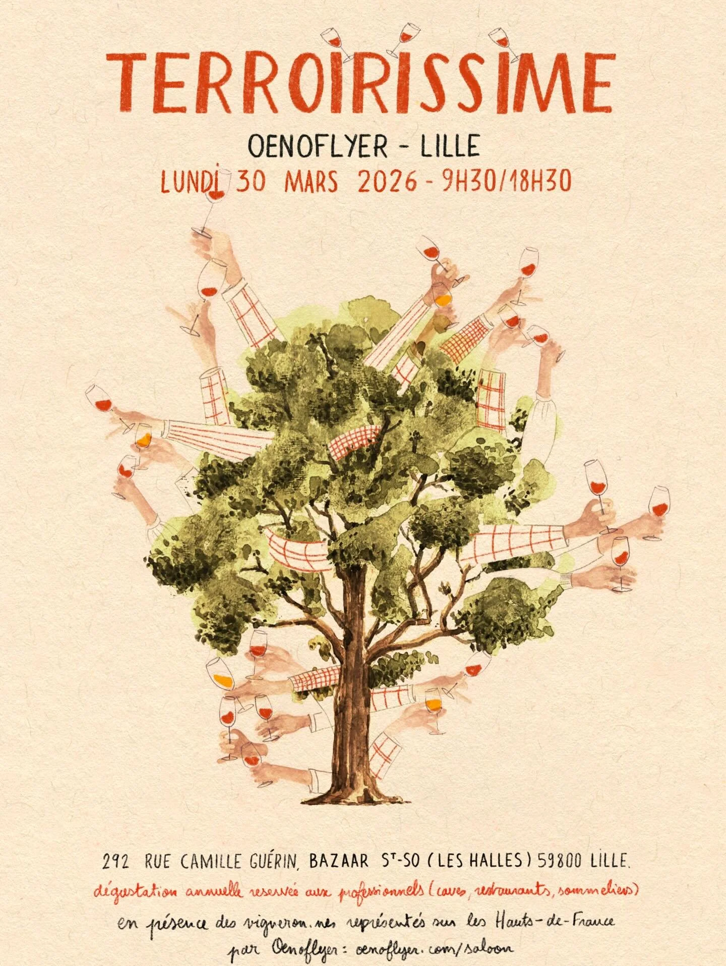 J-14 !  RDV Lundi 30/3/26 @bazaar_stso , 9h30 &agrave; 18h30, pour la 4&egrave;me &eacute;dition annuelle du saloon @oenoflyer avec TERROIRISSIME !  Un rendez-vous lumineux et &eacute;nergisant pour c&eacute;l&eacute;brer en leur pr&eacute;sence les 