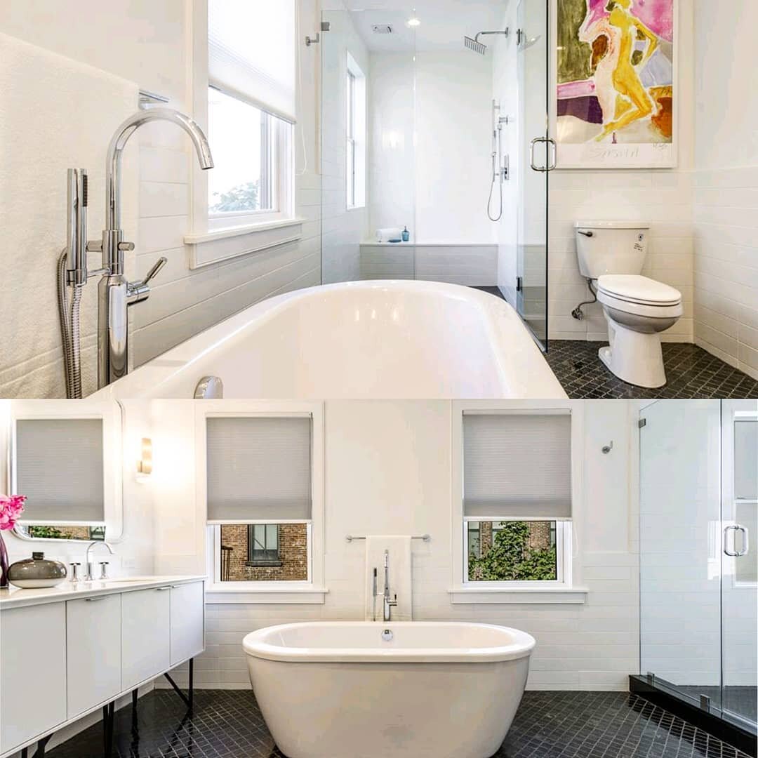 What's better than a free standing soaking tub in your master bathroom? That and a glass enclosed standing shower with a bench seat and steam unit ✅😎. 

#aktdesigns #architecturaldesign #architect #architecturedaily #architecture #architecturephotog