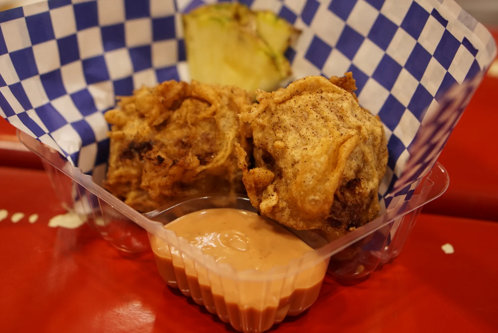 Deep Fried Pulled Pork "Funyun" Dings