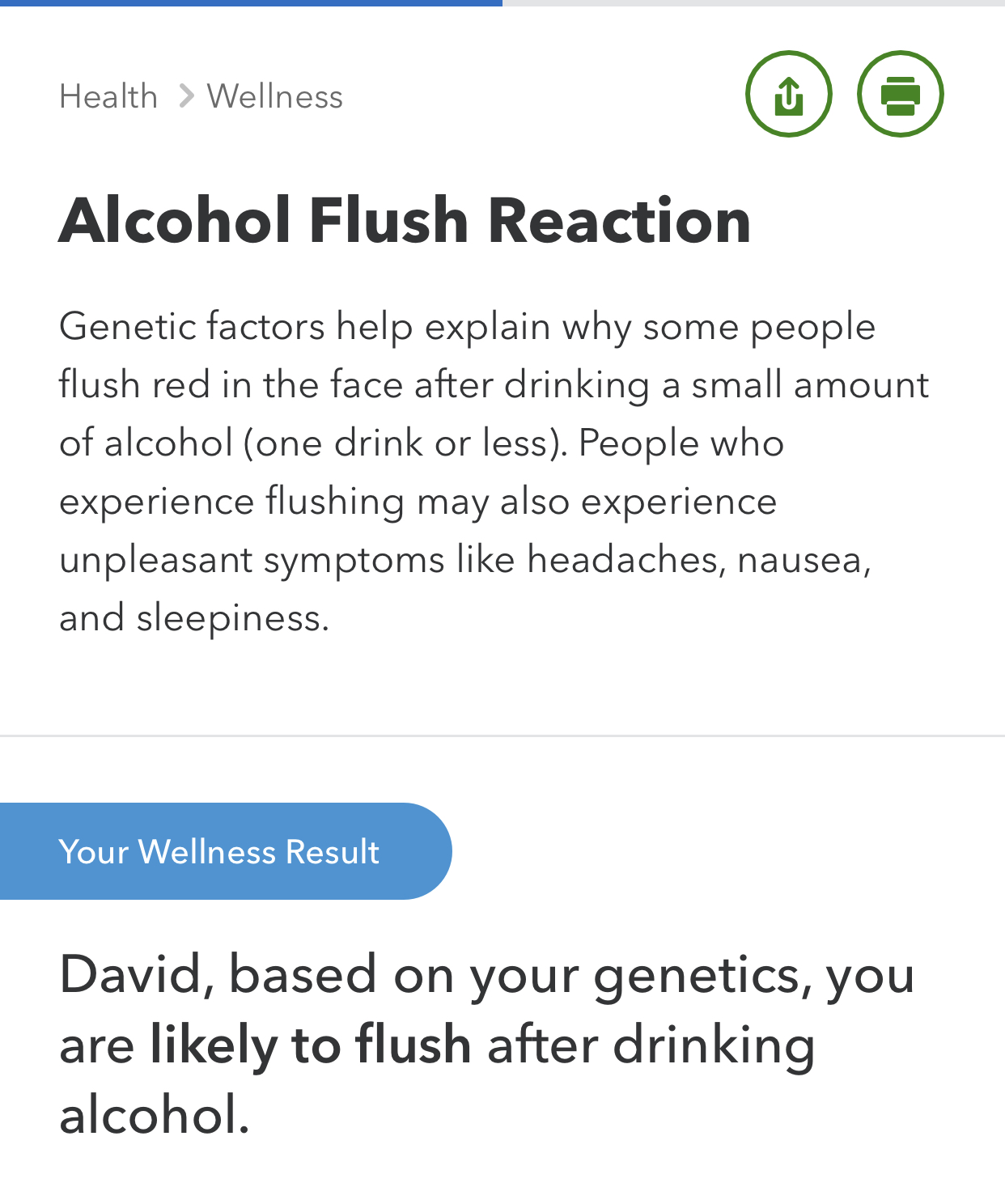 Well 23 & Me got this right, I definitely turn red when I drink..but what else about my health?