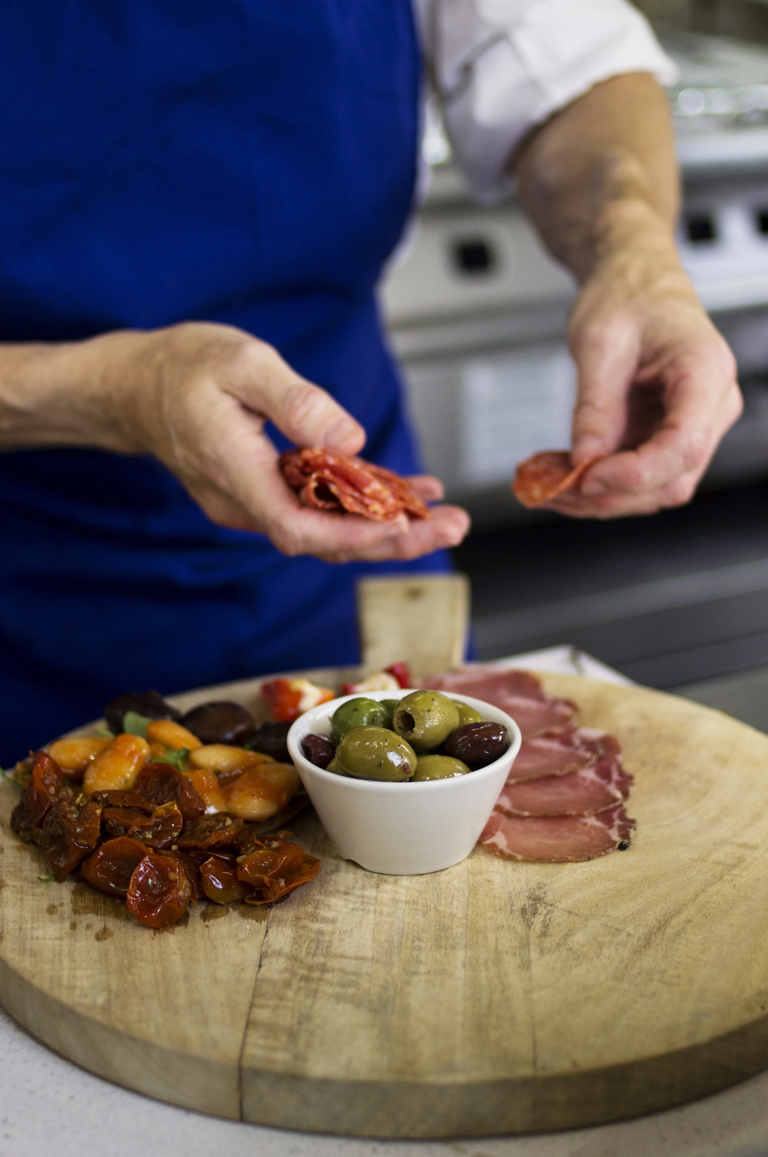 Chef Carl Homan prepares antipasti at the Eden Project‘s Terrace Restaurant