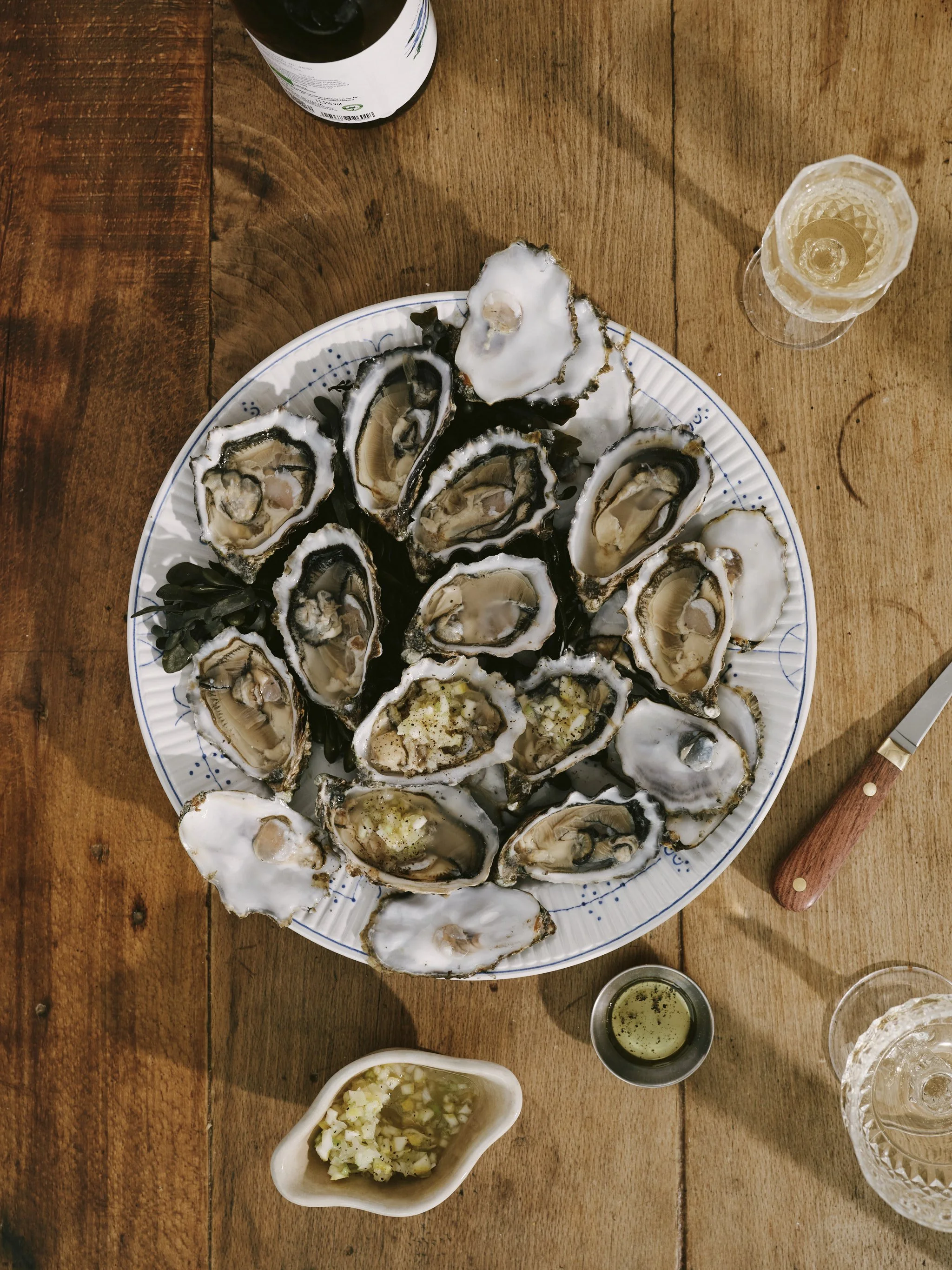 Oesters met citroenmignonette