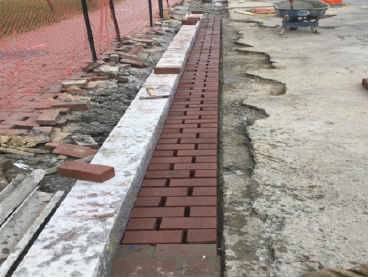 Installation of brick gutter