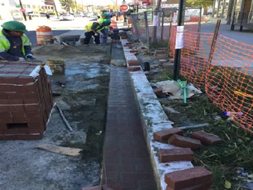 Brick Gutter Installation Sta.26+33RT to Sta.27+50RT