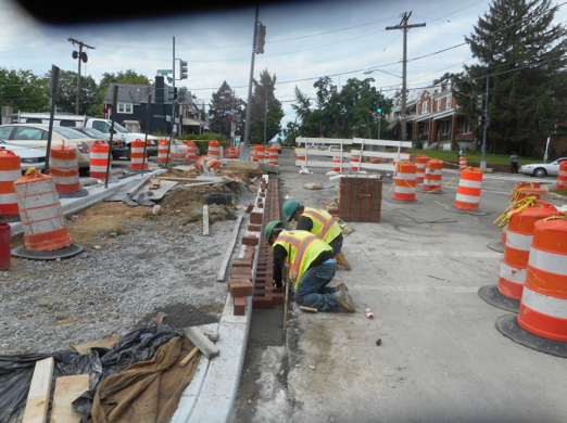 Capital Paving installed brick gutter E/S of 2nd Street & Kennedy