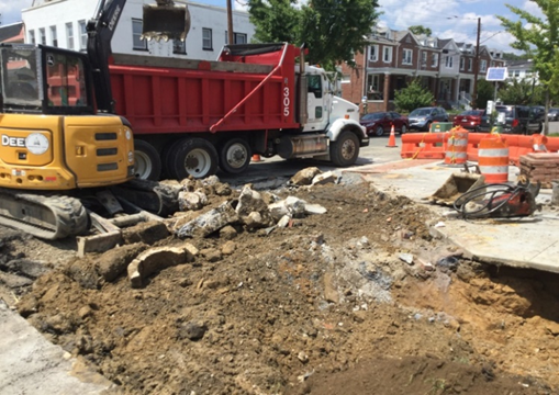 Excavation for Bioretention Curb Extension BR-C8