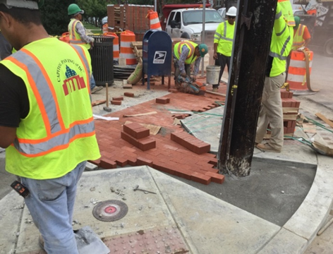  Brick Installation on PCC Base Sta.53+00LT