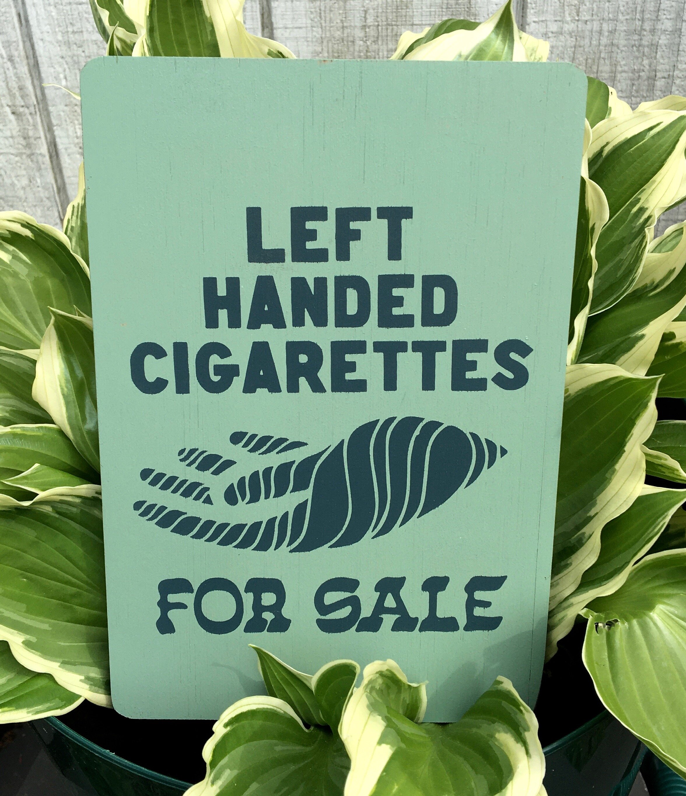 Left Handed Bamboo Sign