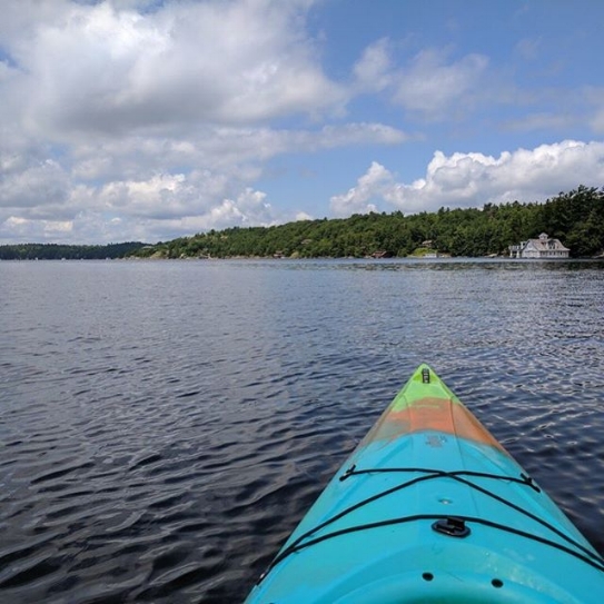 After a long meeting, there's nothing like taking a break and going for a paddle in your kayak in beautiful Hunstville, Ontario (Muskoka)