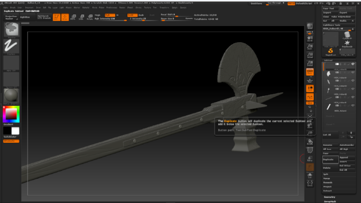 Halberd sculpt process
