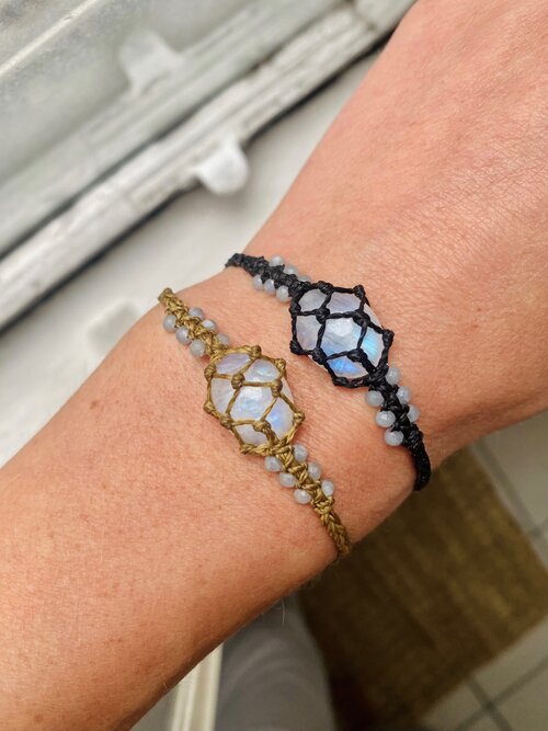 Sky Dancer Bracelet (Charcoal Cord) — Earthwoven Crystals