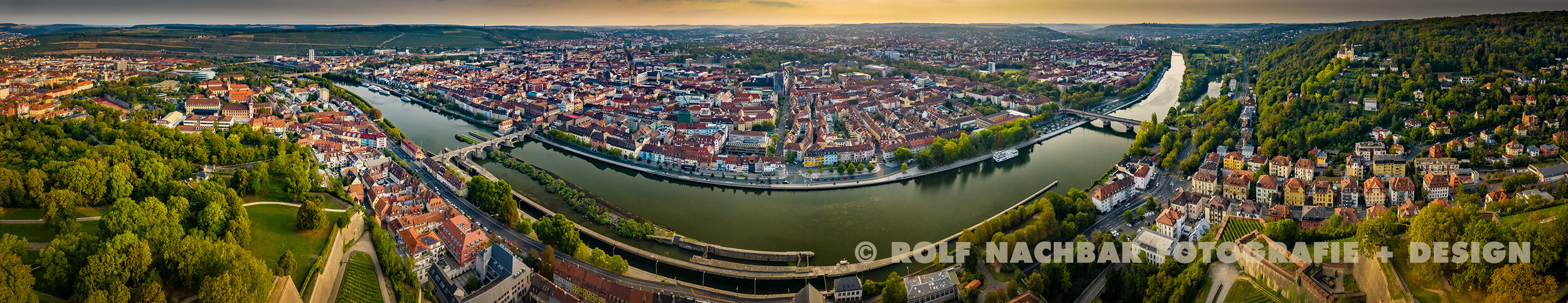 Würzburg Stadtpanorama auf die Innenstadt 