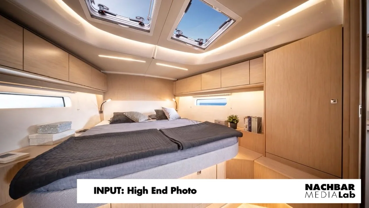 Bavaria C46 Salon bei Nacht