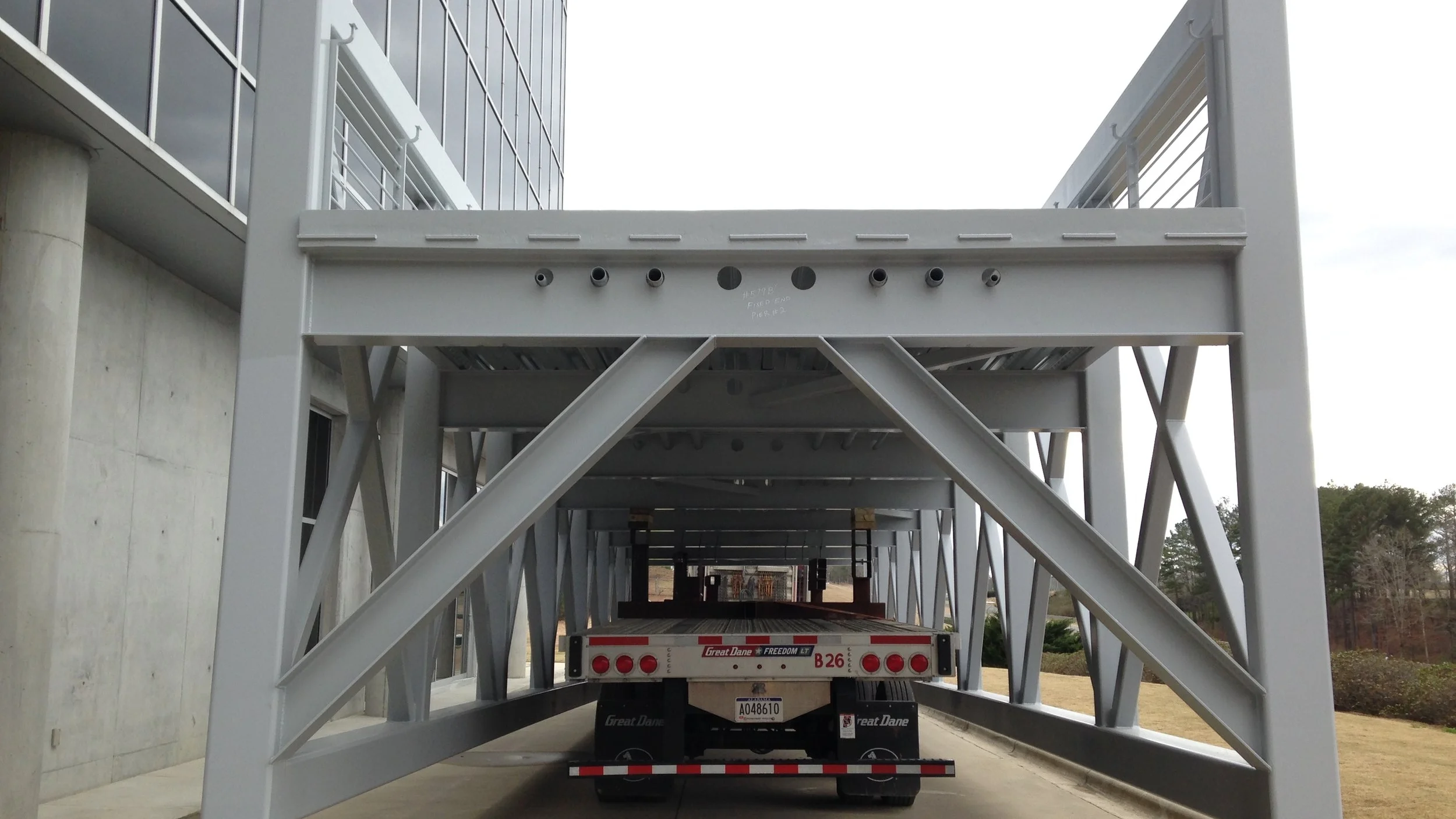 Bridge sections on site