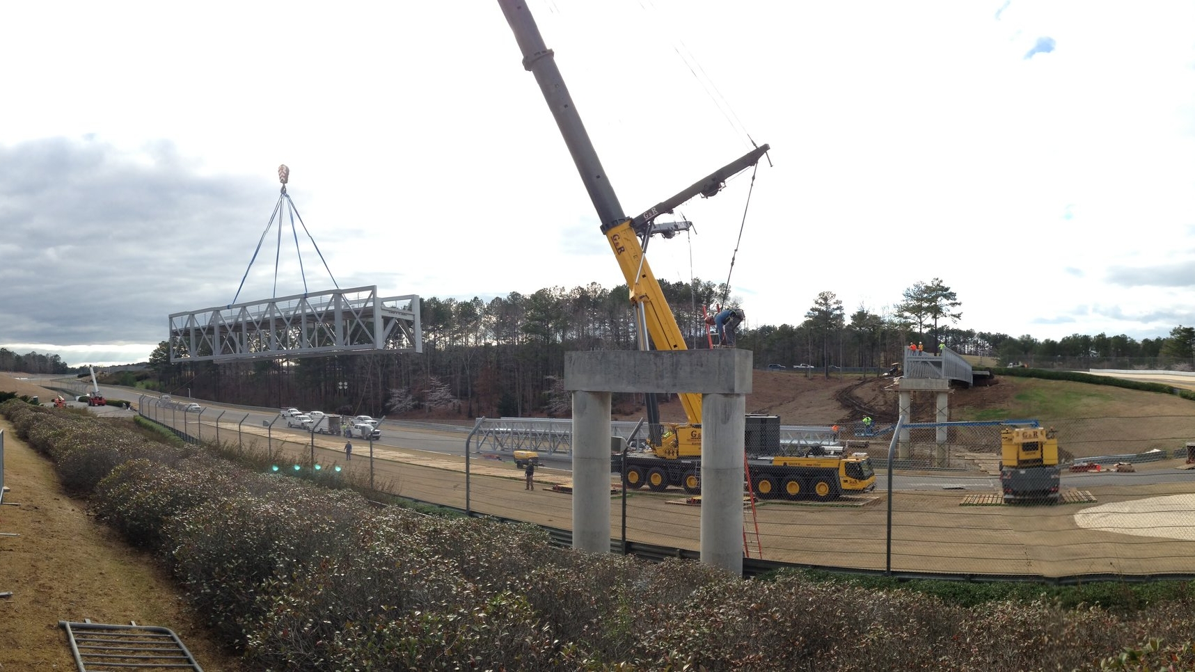  Section being lifted into place 