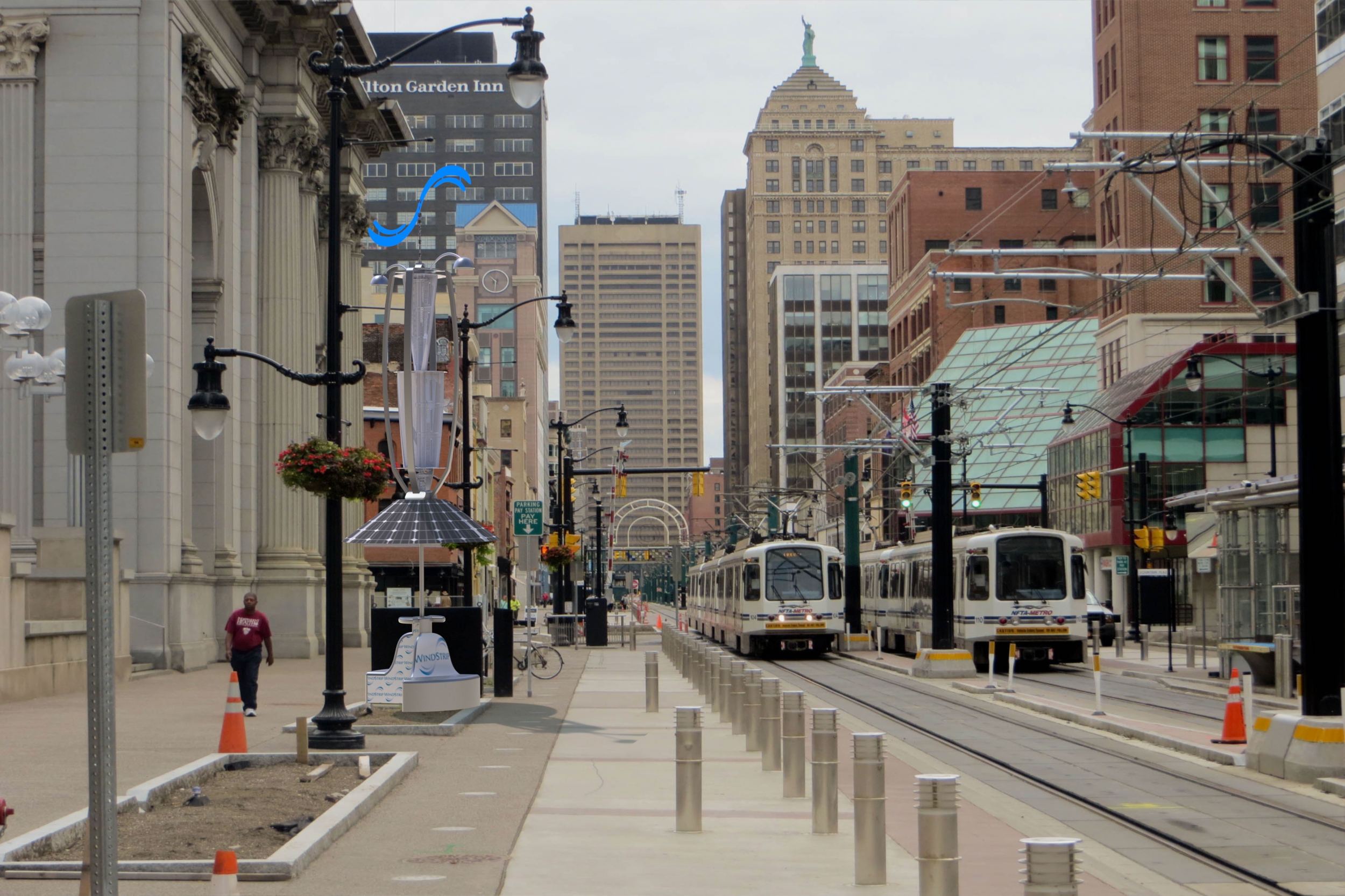 2-Buffalo DownTown and Light Rail.JPG