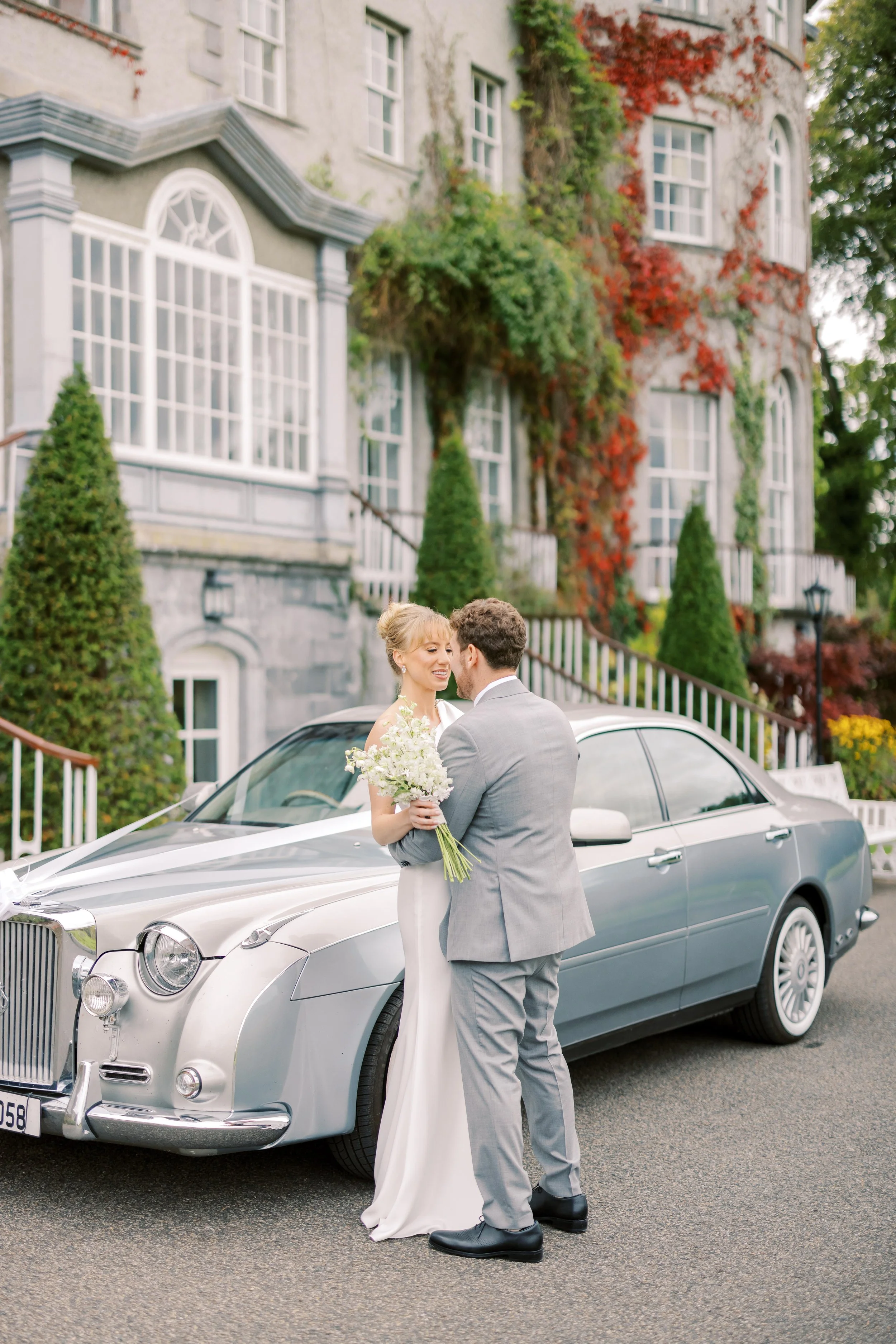 Romantic couple portraits at Mount Juliet, Kilkenny, captured during a luxury wedding.