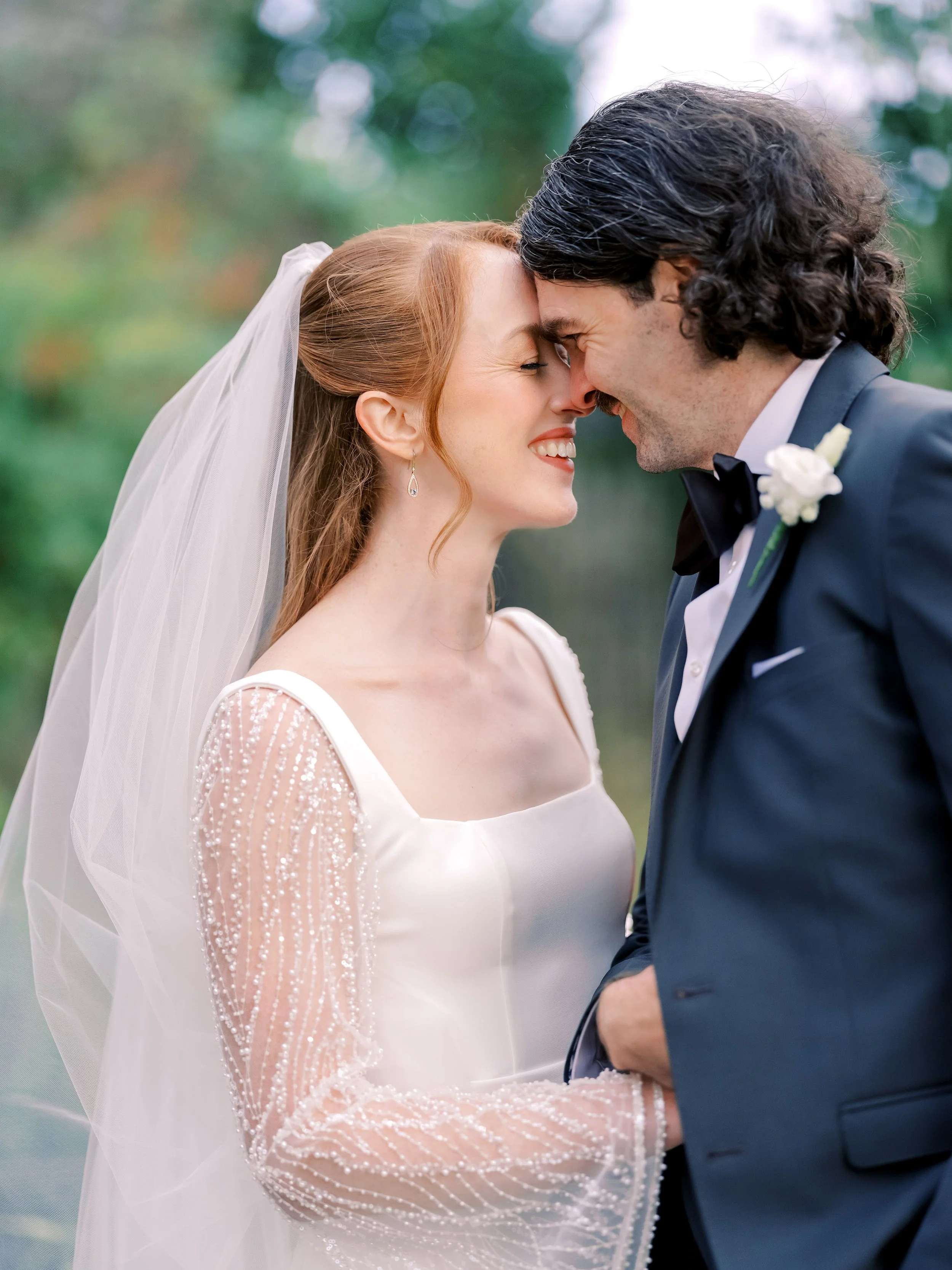 Ruth and Sam sharing an intimate moment at Luttrellstown Castle, Dublin during their Irish castle wedding