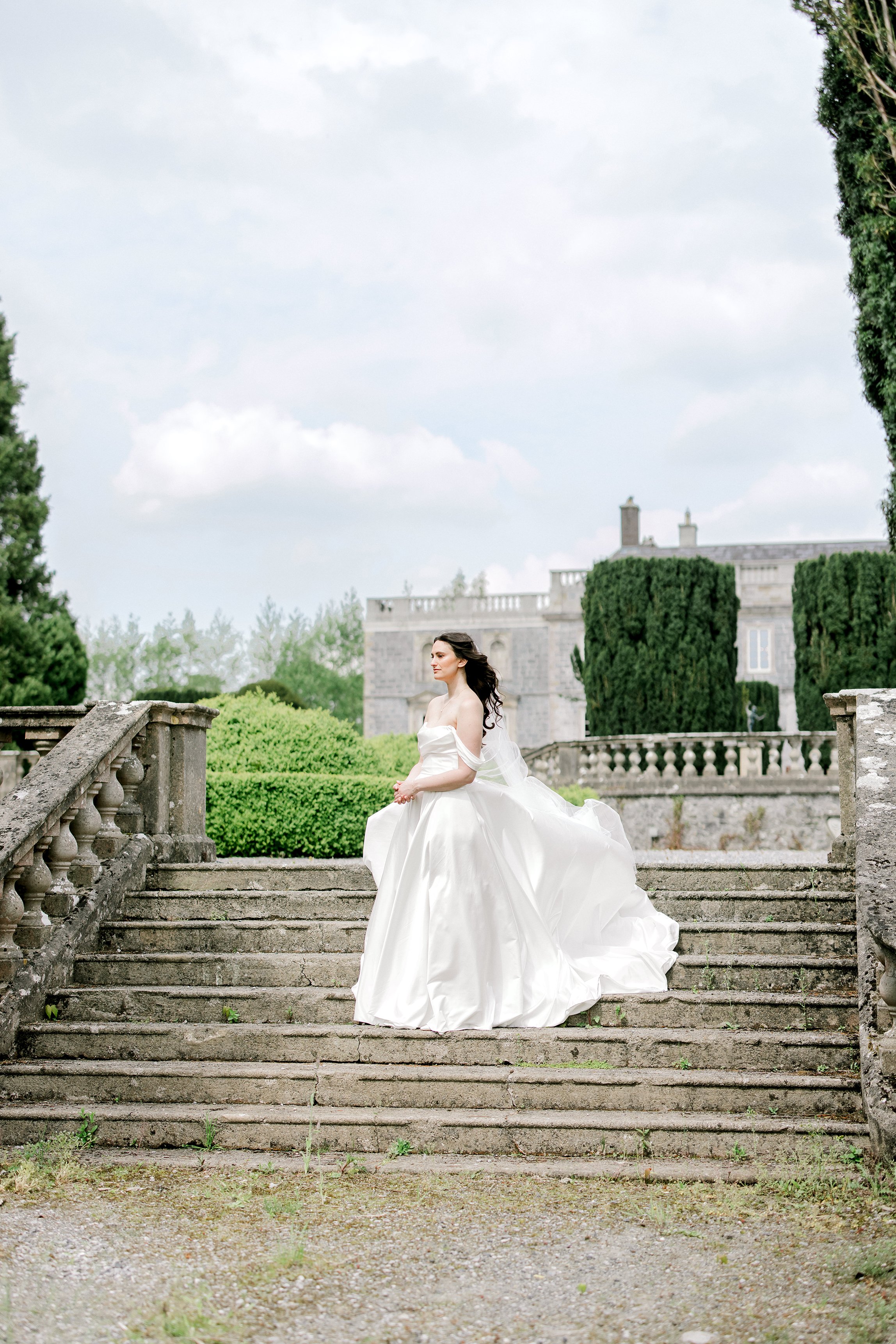 Bride Vogue shoot at the timeless Irish country house wedding at Gloster House