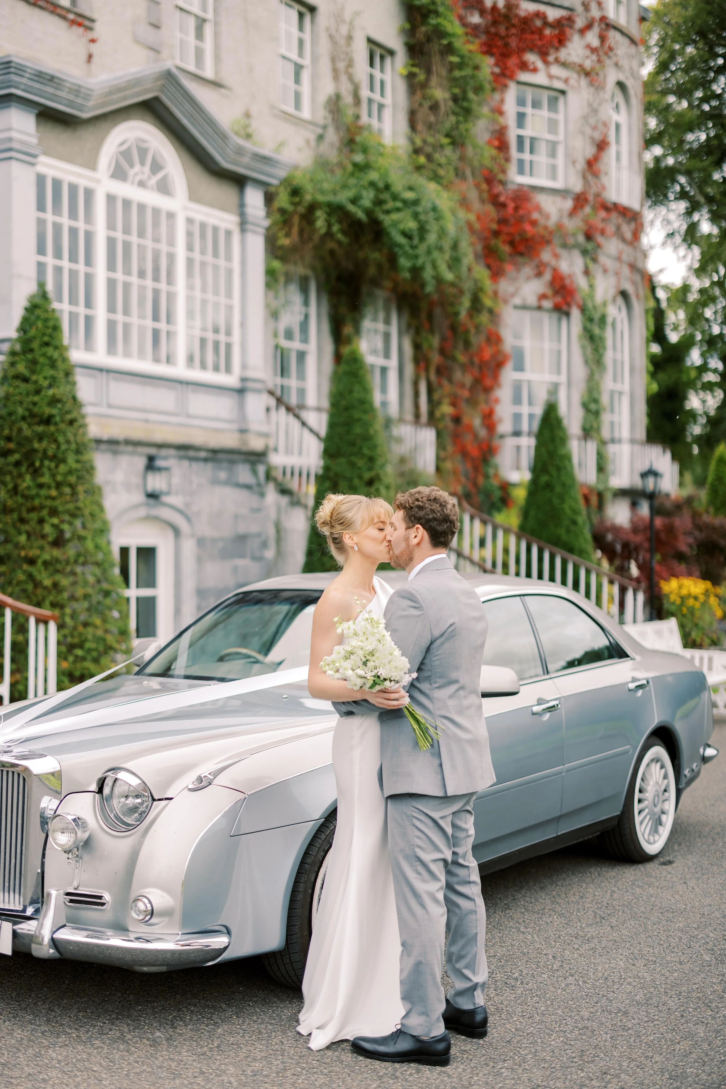 Romantic couple portraits at Mount Juliet, Kilkenny, captured during a luxury wedding.